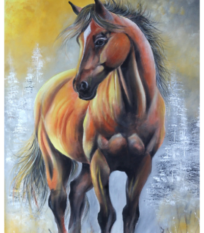 Spirit of the Wild - Brown Horse Acrylic Wall Art Painting
